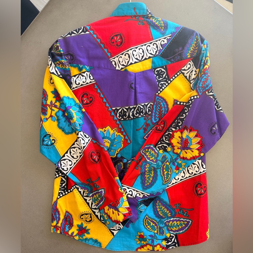 Vintage Western Button Up | Size Small | Floral Design - Picture 2 of 2